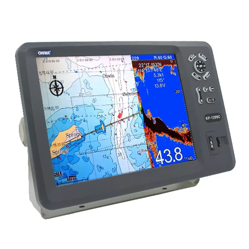 Fishing Boat Gps - GPSチャートプロッター、12インチの船用魚群探知機、NMEA0183 RS232ナビゲーションシステム、アンテナ付き。ボート、釣り、ヨット用。コンボユニット。