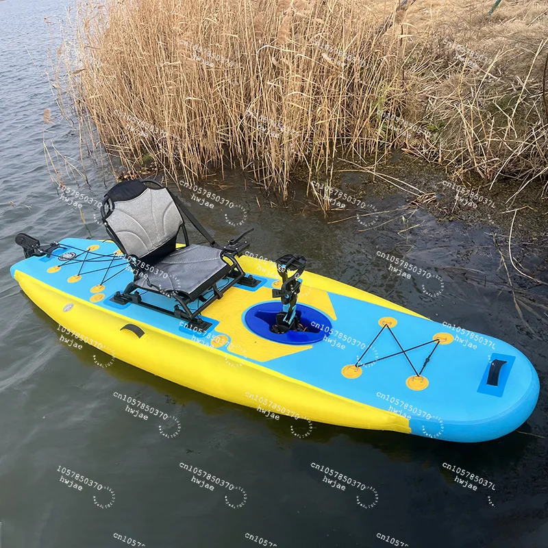 Fishing Boat Inflatable - カスタムロゴ入りインフレータブルペダルカヤック1人乗りスポーツローイングボート 大人用インフレータブルフィッシングカヤック（ペダル付き）
